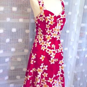 Sundress Red Pinup Tropical Floral Royal Hawaiian